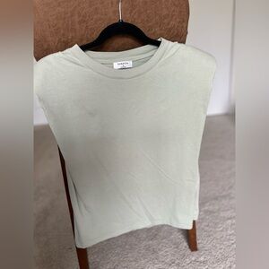Babaton Essential Crew Neck T-Shirt | Light Sage Green | Size M